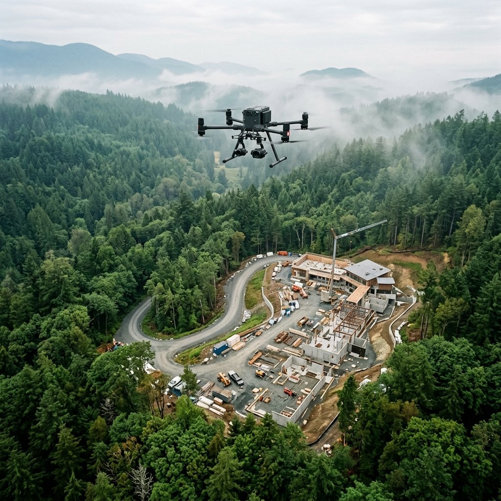 Vista aérea de área topográfica